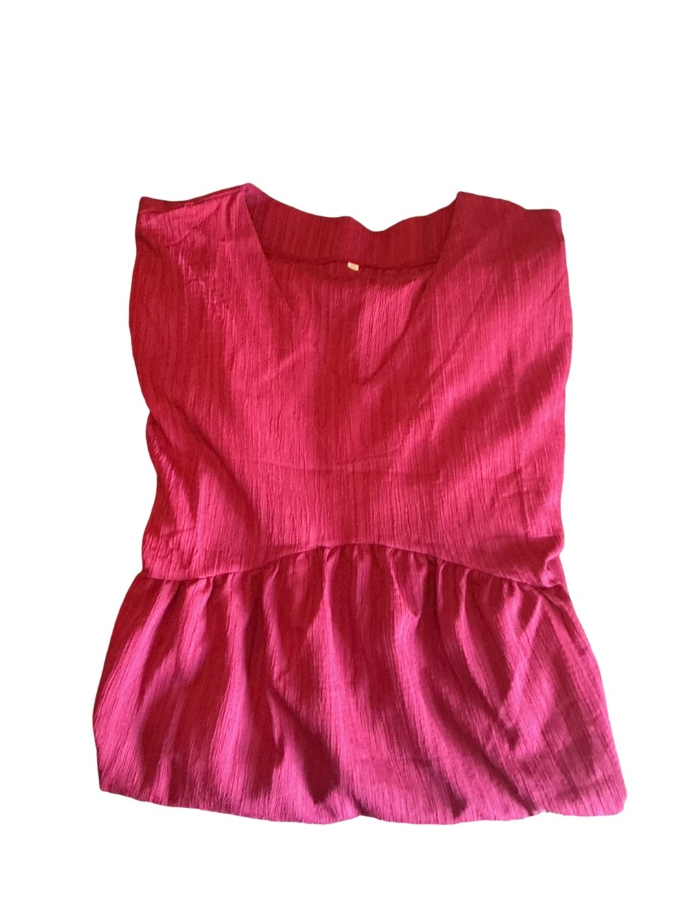 Women's V-Neck Short Sleeve Babydoll Style Summer Dress - Wine - Picture 5 of 5